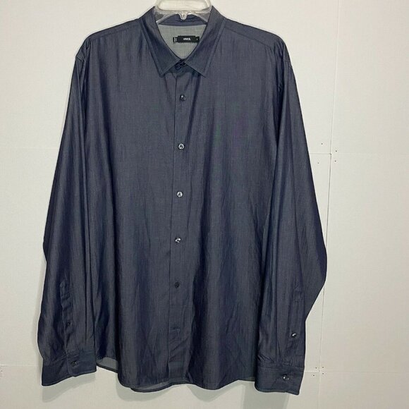 Vince Size XL Button Down Long Sleeve Shirt Blue - Picture 1 of 6